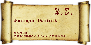 Weninger Dominik névjegykártya